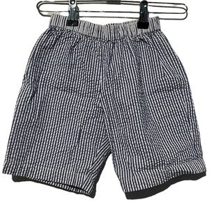 Oscar De La Renta Kid Boy Shorts Summer Blue Seersucker Stripe 5Y Button Stretch